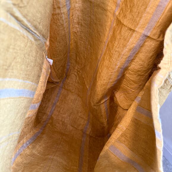 Women's Linen Tales Amber Striped 100% Linen Big Bag Tote Carryall NEW - Picture 7 of 11